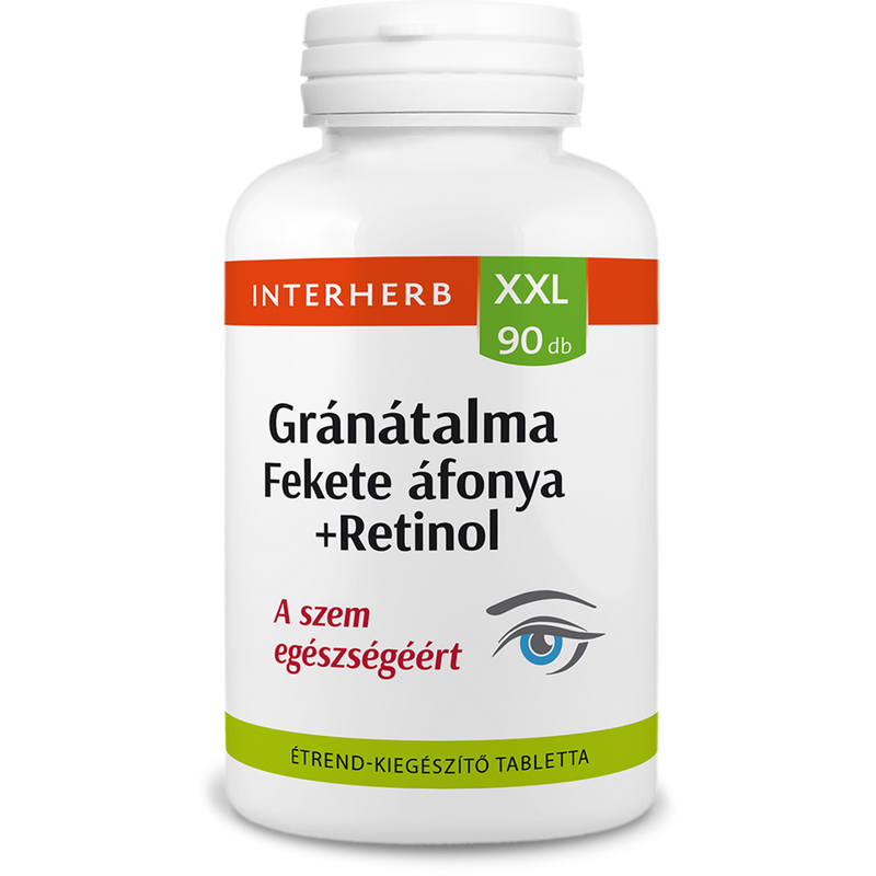 Interherb xxl gránátalma és fekete áfonya+retinol tabletta 90 b