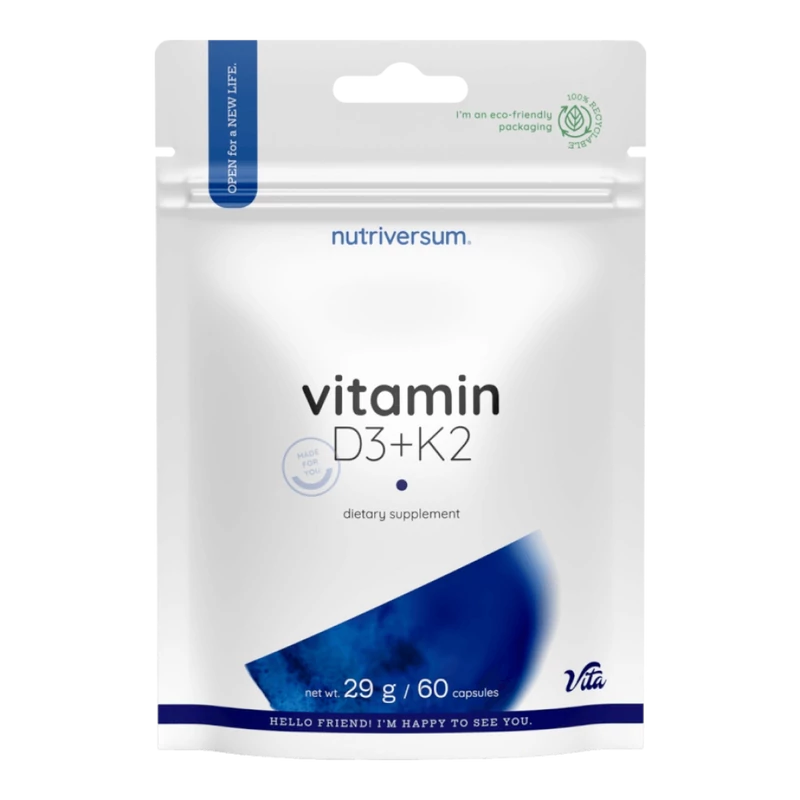 D3+K2 Vitamin - 60 kapszula Nutriversum