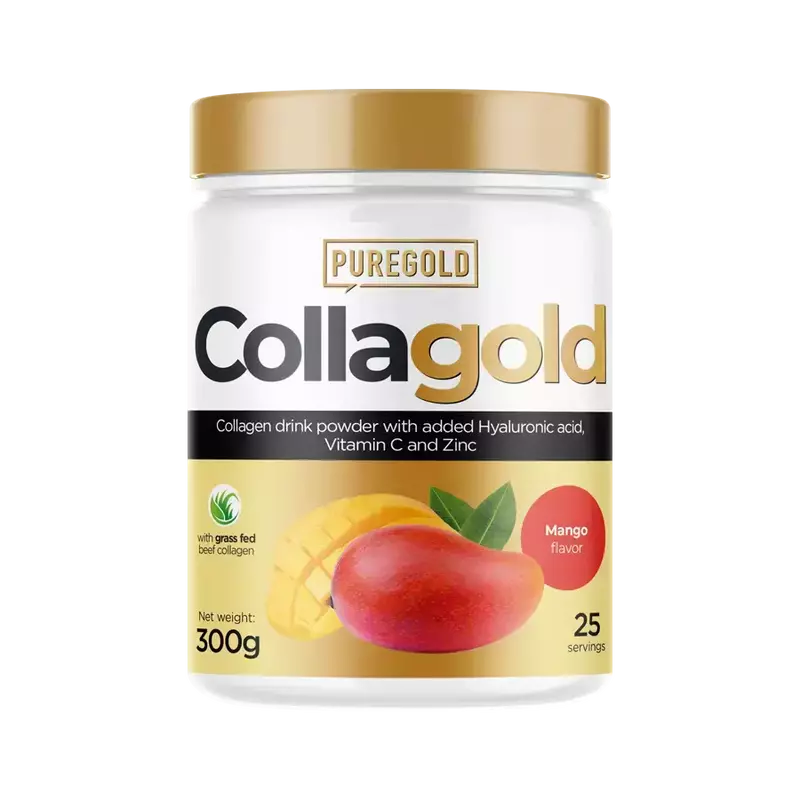 CollaGold Marha és Hal kollagén italpor hialuronsavval - Mango - 300g - PureGold