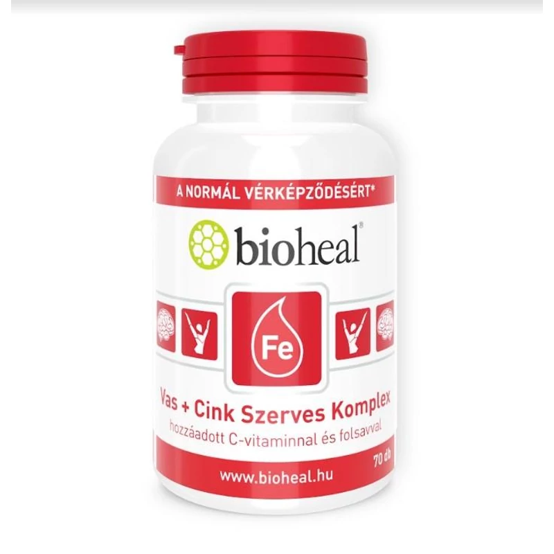 Bioheal vas+cink szerves komplex filmtabletta 70 db