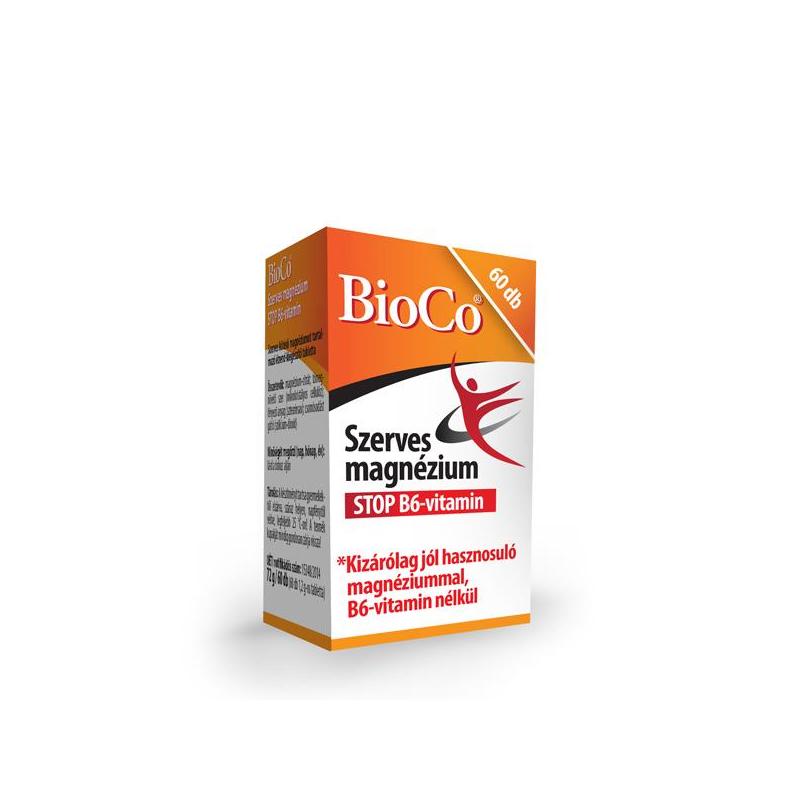 Bioco szerves magnézium stop b6-vitamin tabletta 60 db