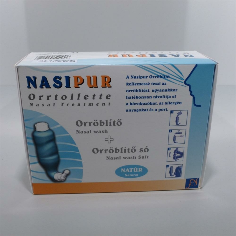 Nasipur orröblítő készülék+orröblítő só 30db 1 db