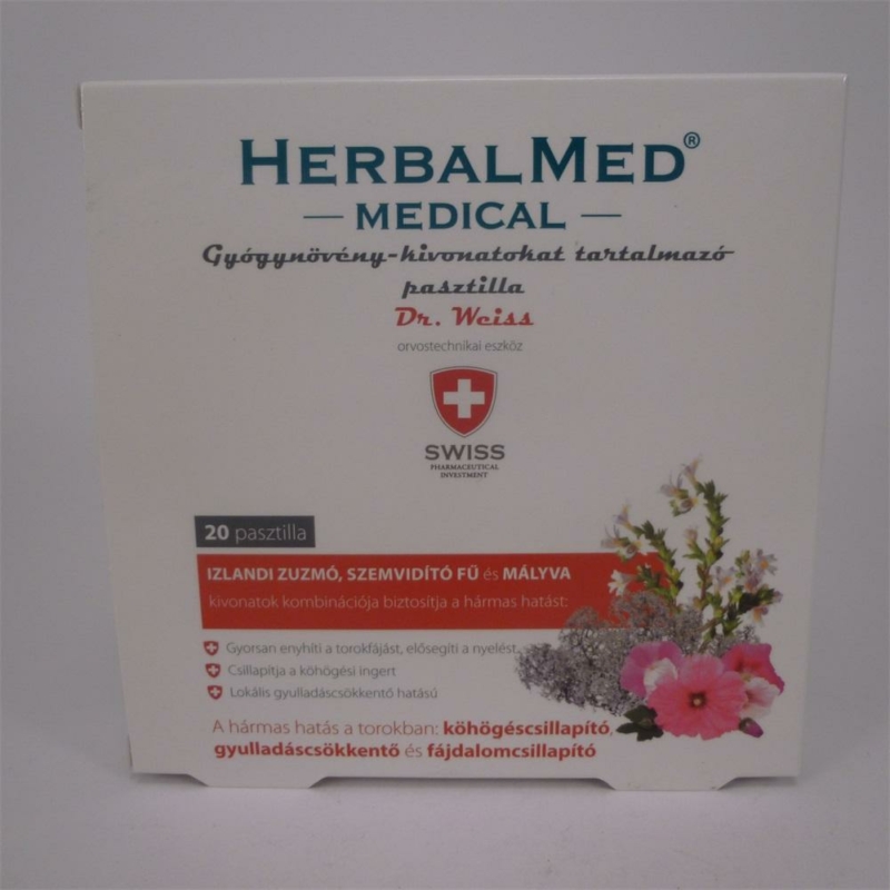 Herbalmed medical gyógynövény pasztilla 20 db