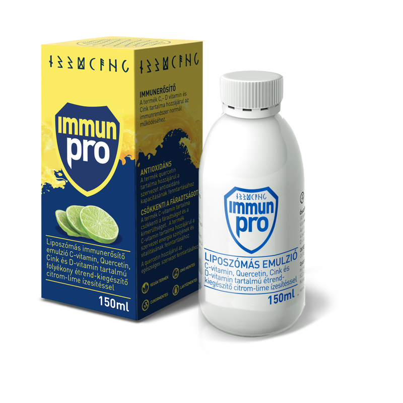 ImmunPro liposzómás emulzió étrendkiegészítő citrom-lime ízesítéssel 150 ml
