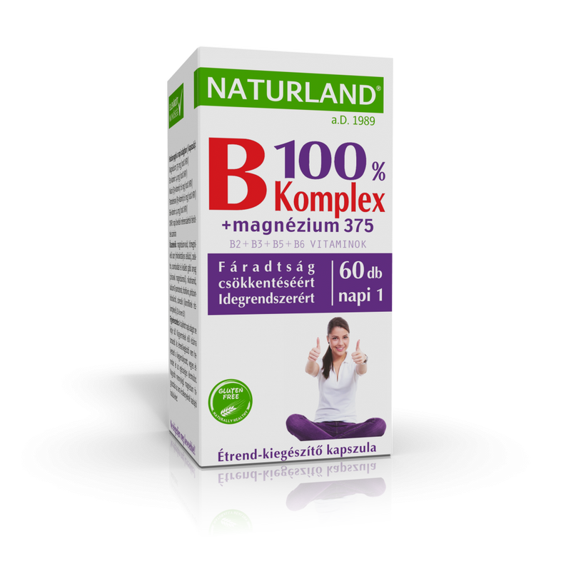 Naturland b 100% komplex+magnézium 375 kapszula 60 db