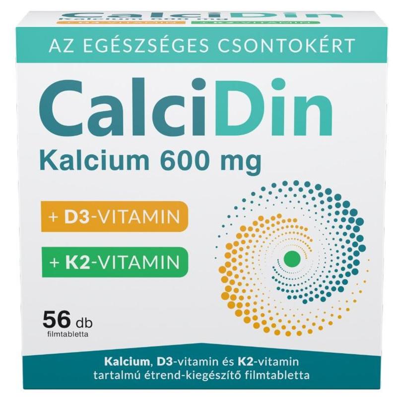 Calcidin kalcium d3-vitamin és k2-vitamin tartalmú étrend-kiegészítő filmtabletta 56 db