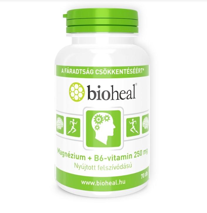 Bioheal magnézium+b6-vitamin 250mg szerves nyújtott felszívódású 70 db