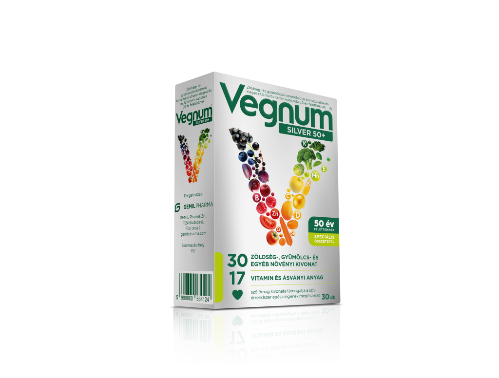 Vegnum silver 50+ étrendkiegészítő multivitamin kapszula 30 db