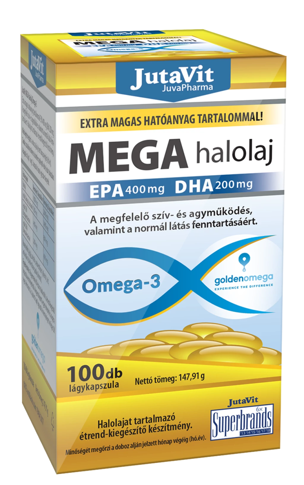 Jutavit Mega halolaj omega-3 kapszula 100 db