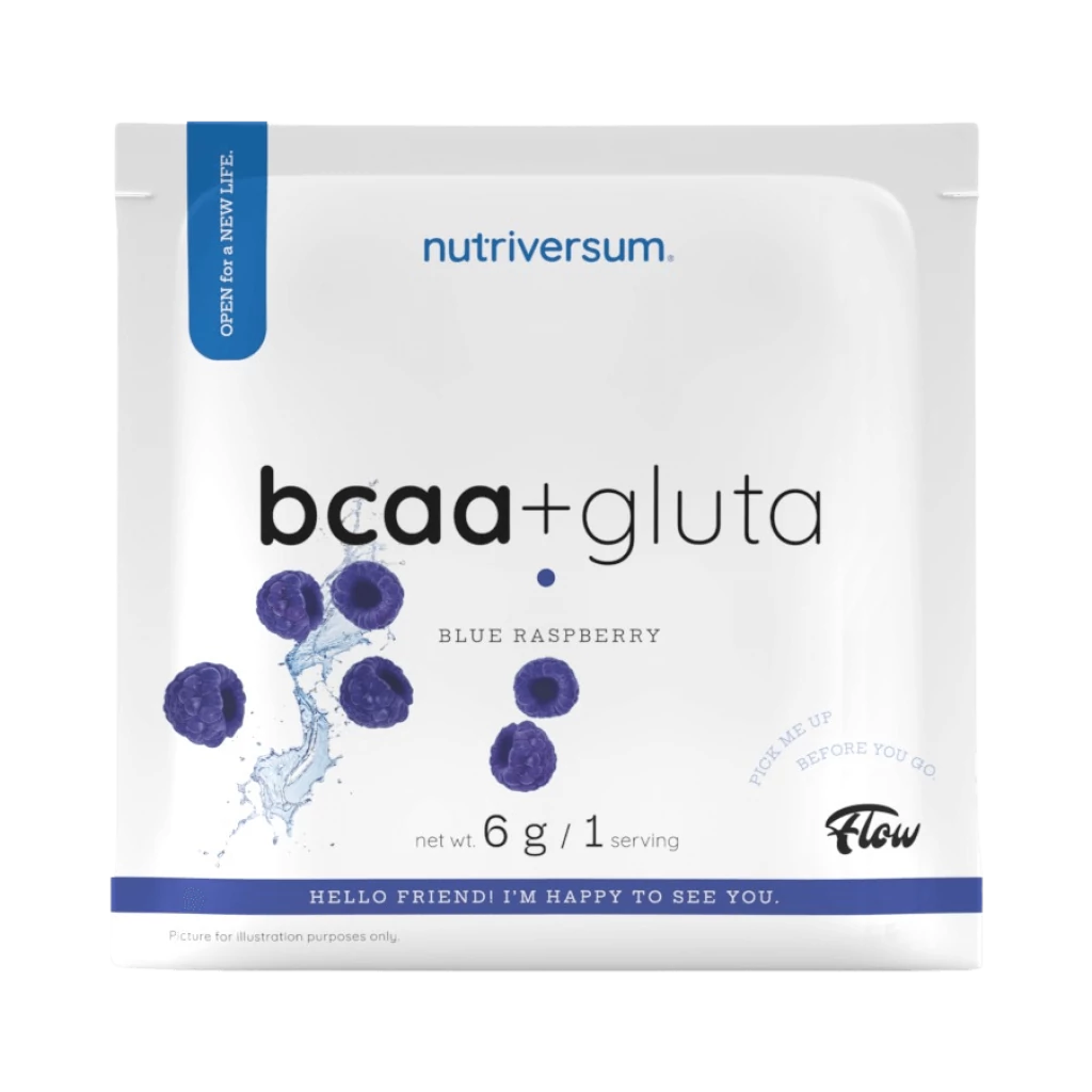 BCAA + GLUTA - 6 g - kék málna - Nutriversum