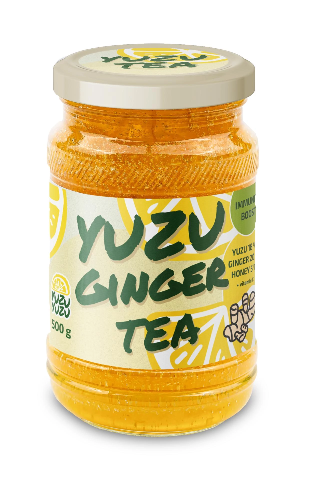 Yuzu tea immunerősítő készítmény gyömbéres (yuzu citrom 18%, gyömbér 20%, méz 5% tartalommal) 500 g