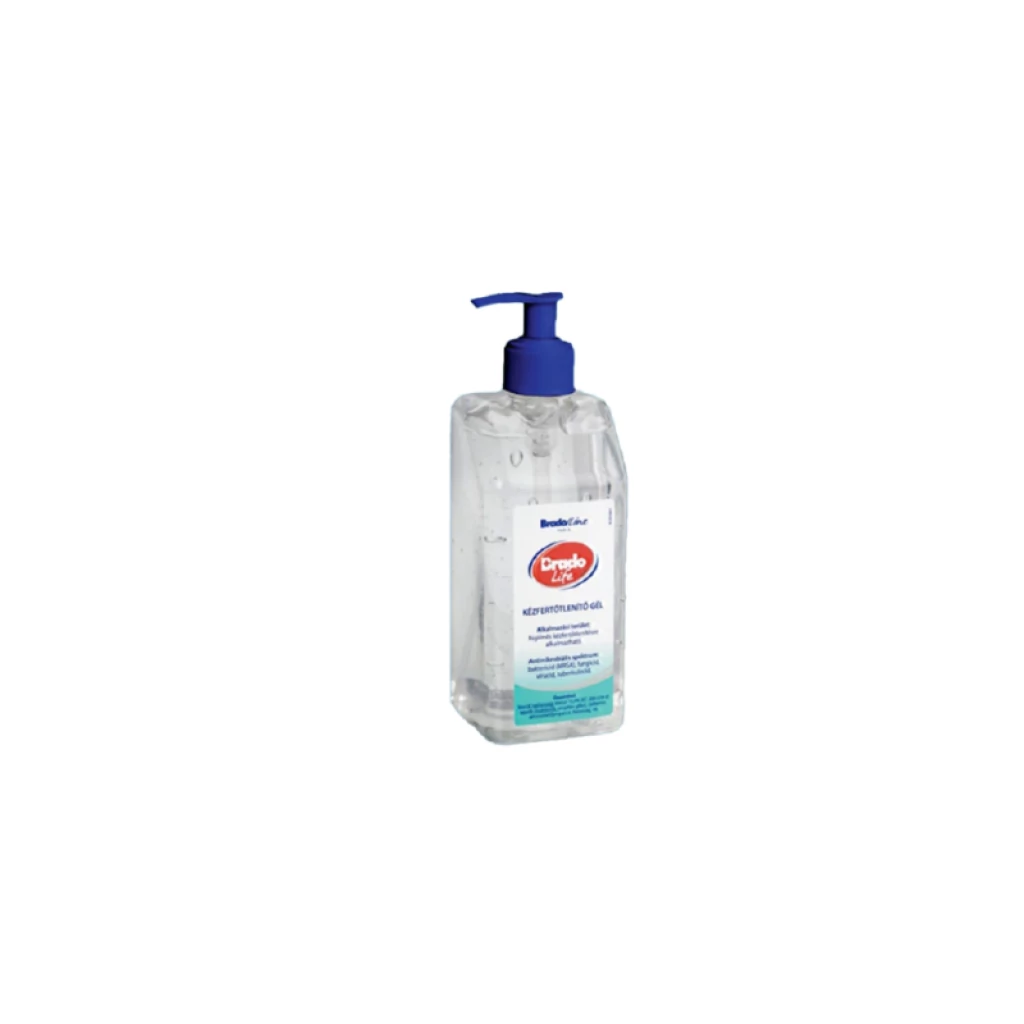 Kézfertőtlenítő gél Bradolife pumpás 500 ml, illatmentes