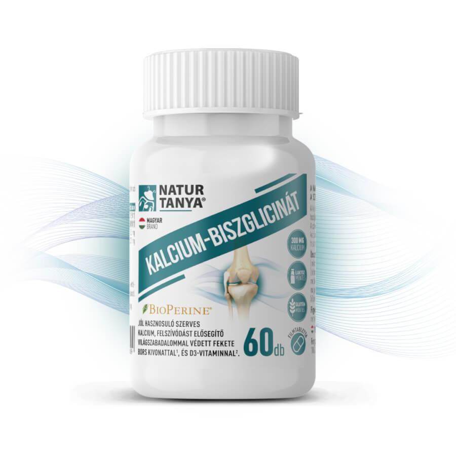 Kalcium-Biszglicinát - világszabadalommal védett BioPerine és D3-vitamin - 60 tabletta - Natur Tanya