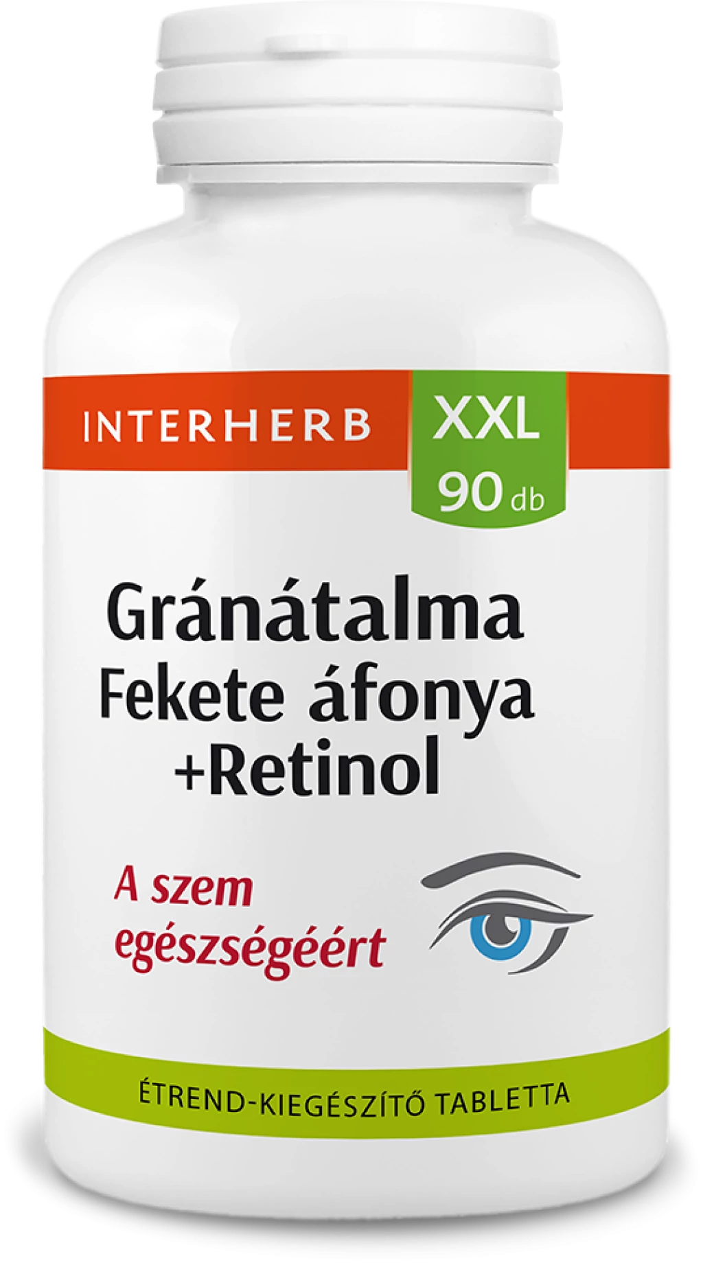 Interherb xxl gránátalma és fekete áfonya+retinol tabletta 90 b