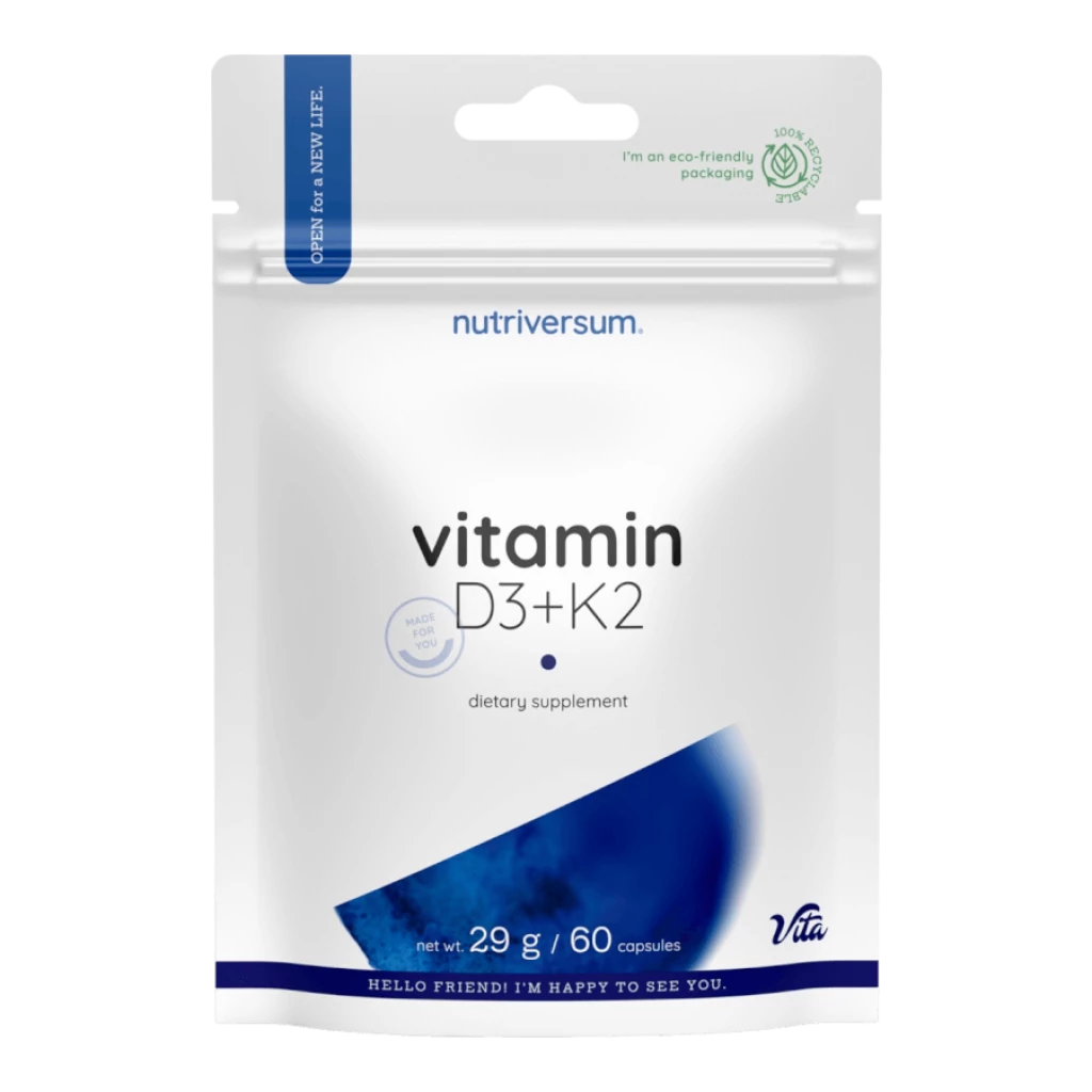 D3+K2 Vitamin - 60 kapszula Nutriversum