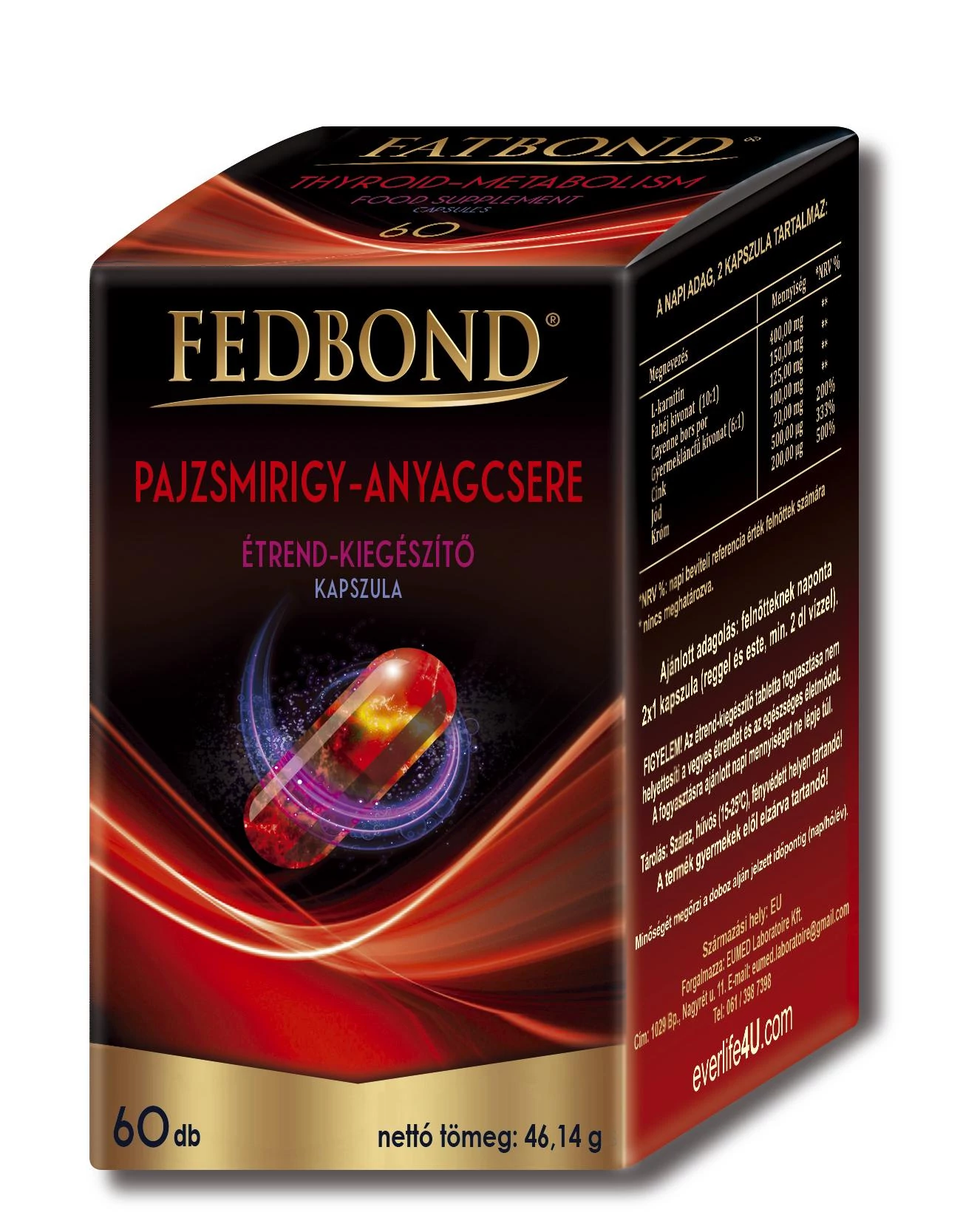 Fedbond pajzsmirigy-anyagcsere kapszula 60 db