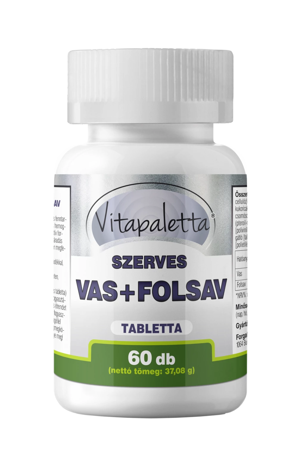 Vitapaletta szerves vas+folsav tabletta 60 db