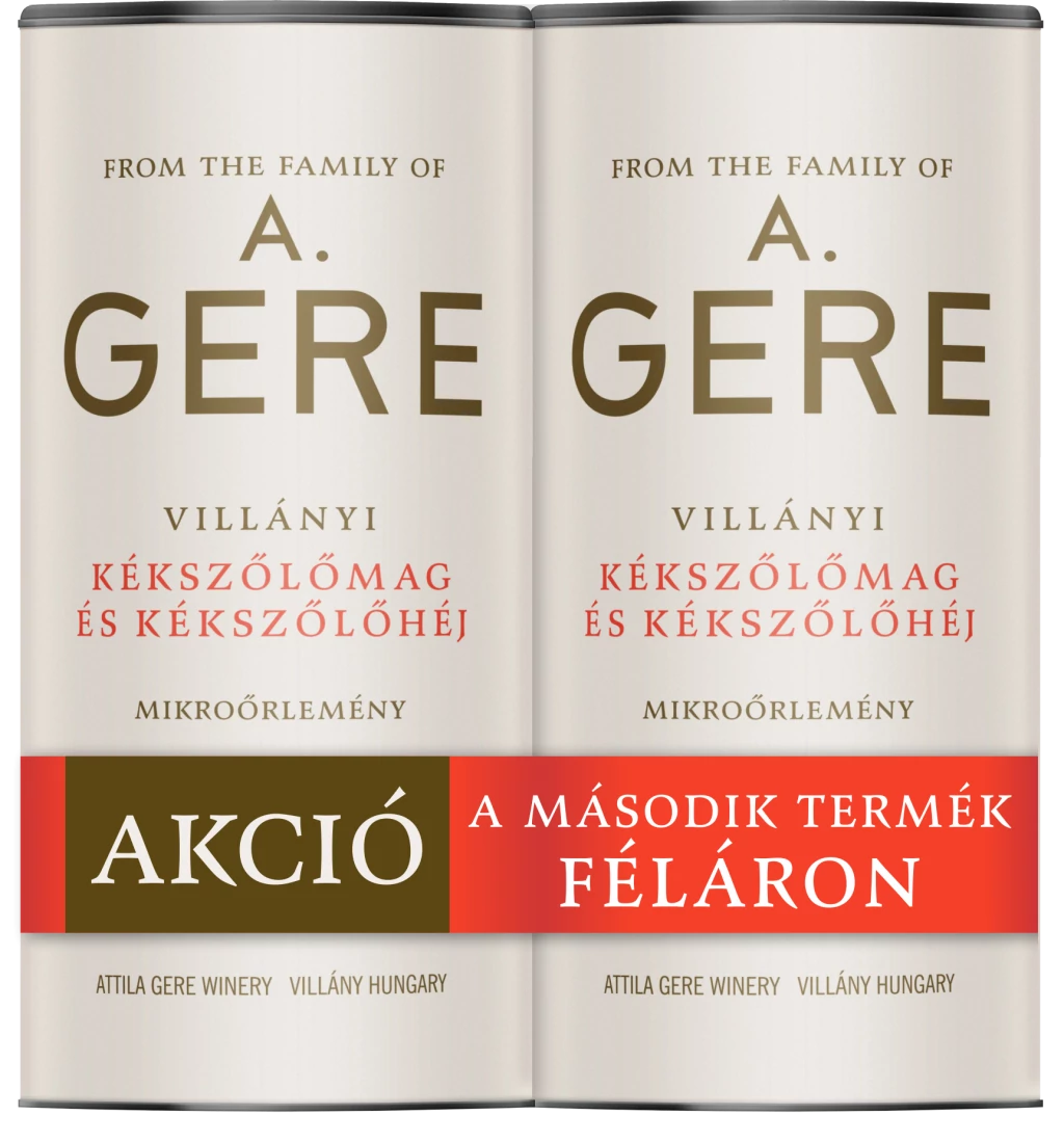 Gere villányi kékszőlőmag és kékszőlőhéj mikroőrlemény duopack 2x150g 300 g