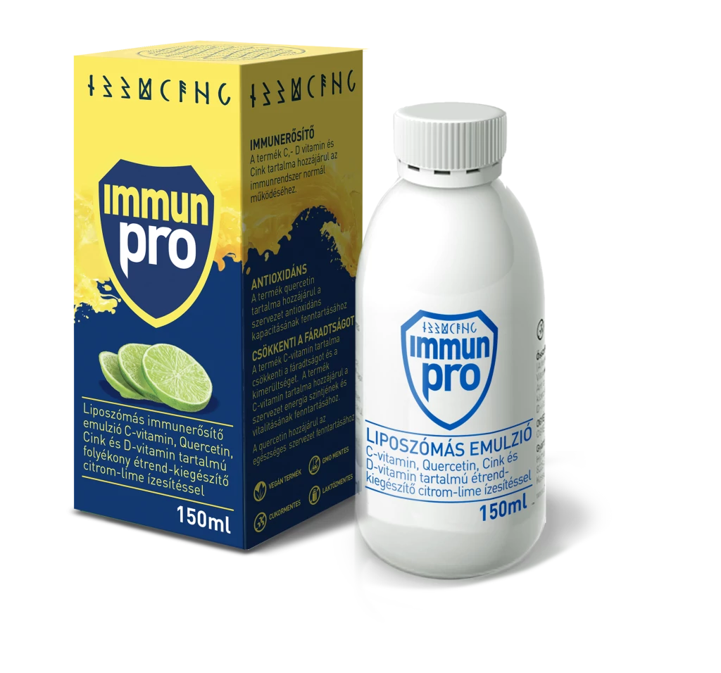 ImmunPro liposzómás emulzió étrendkiegészítő citrom-lime ízesítéssel 150 ml