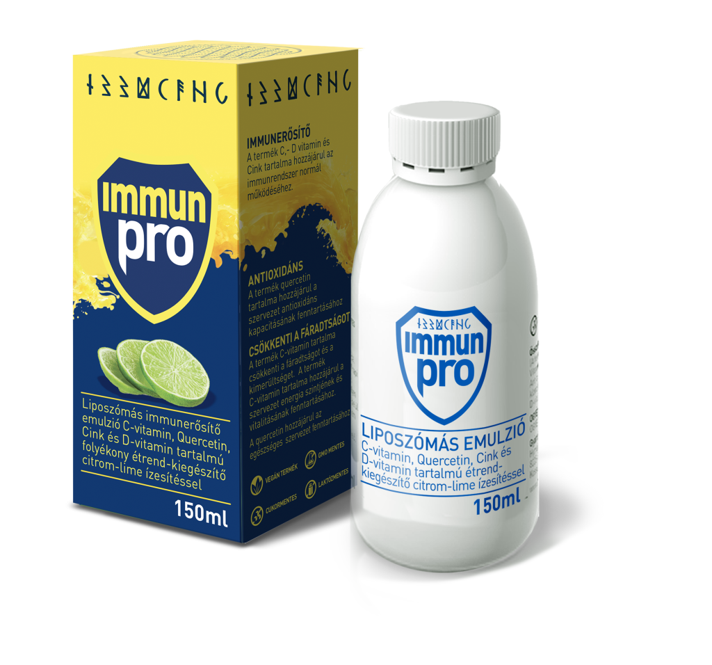 ImmunPro liposzómás emulzió étrendkiegészítő citrom-lime ízesítéssel 150 ml