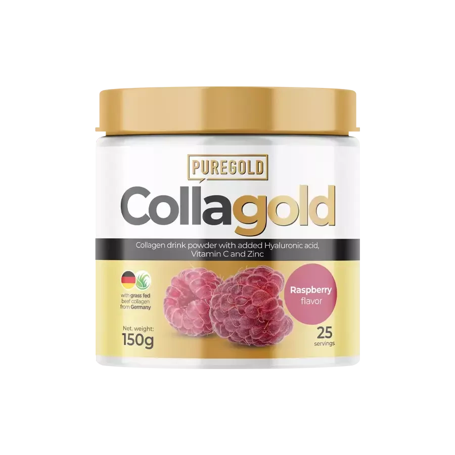 CollaGold Marha és Hal kollagén italpor hialuronsavval - Raspberry - 150g - PureGold