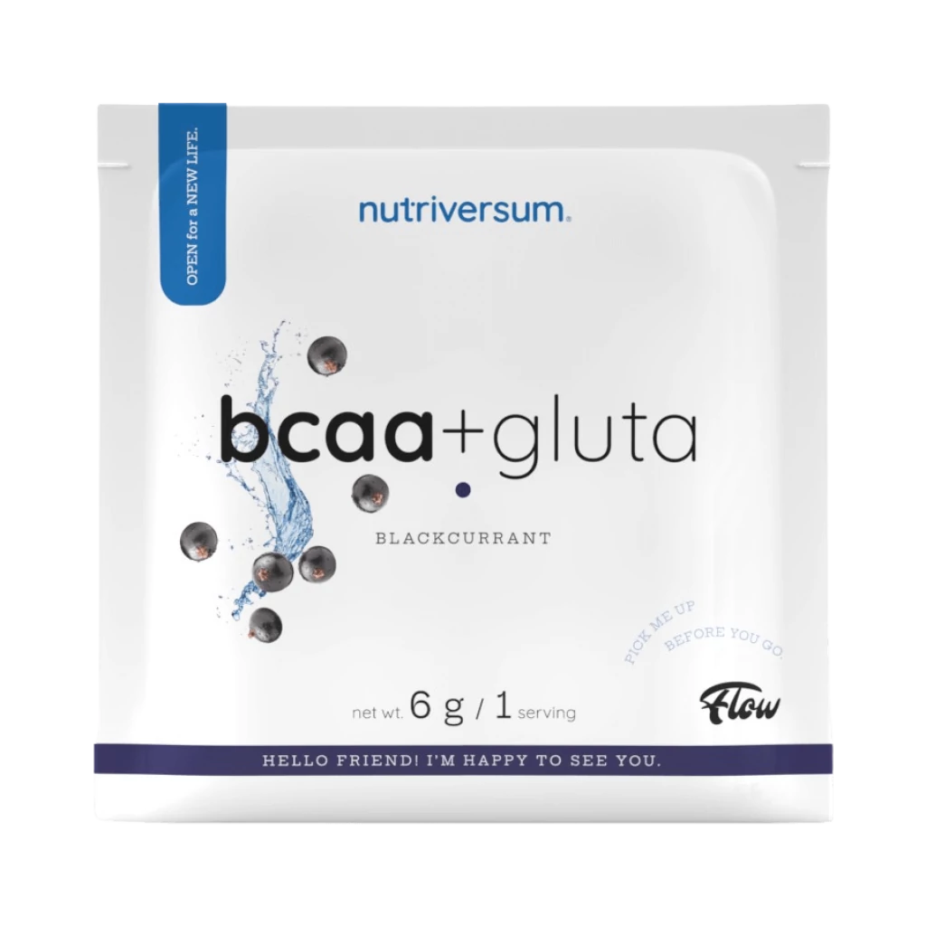 BCAA + GLUTA - 6 g - fekete ribizli - Nutriversum