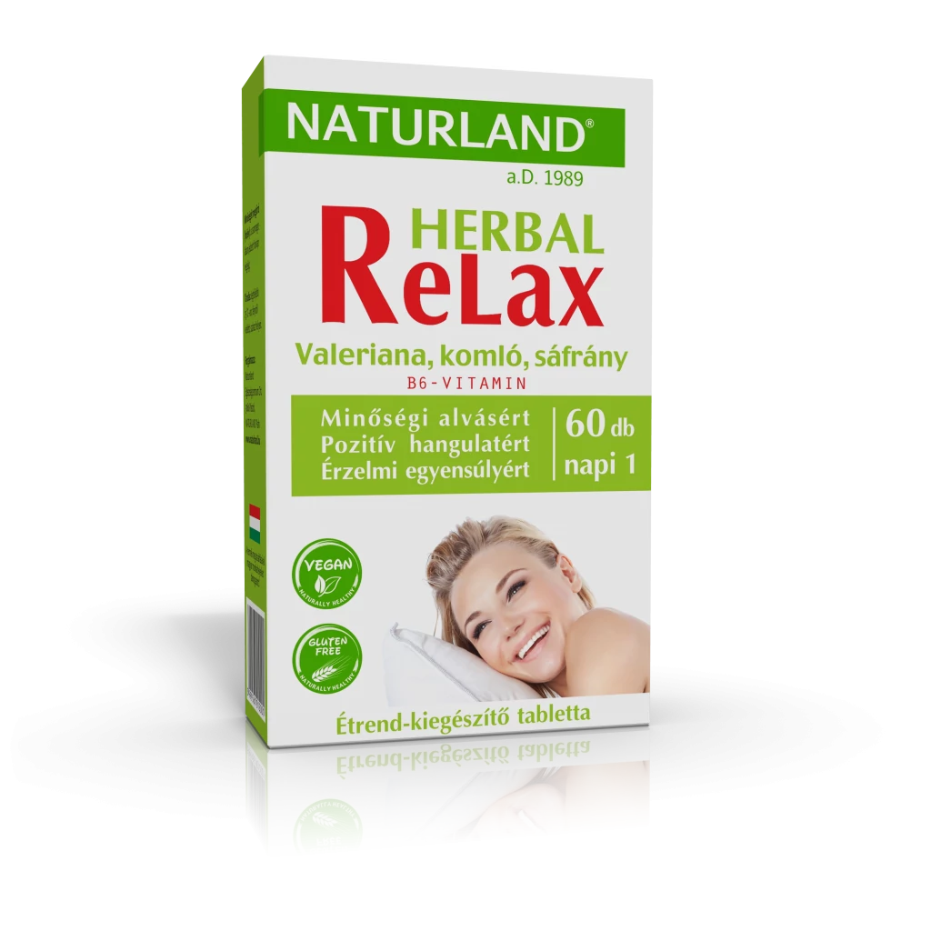 Naturland herbal relax étrend-kiegészítő tabletta 60 db