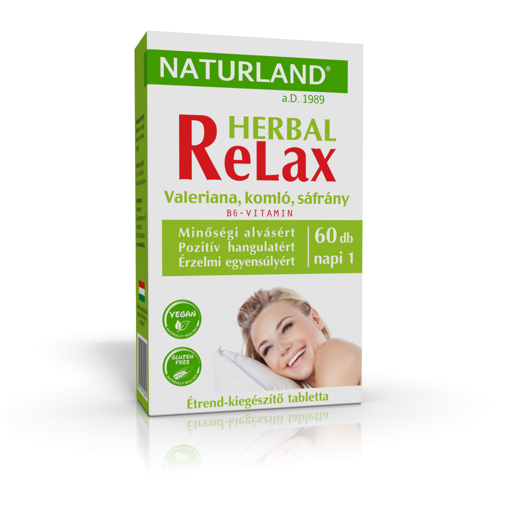 Naturland herbal relax étrend-kiegészítő tabletta 60 db